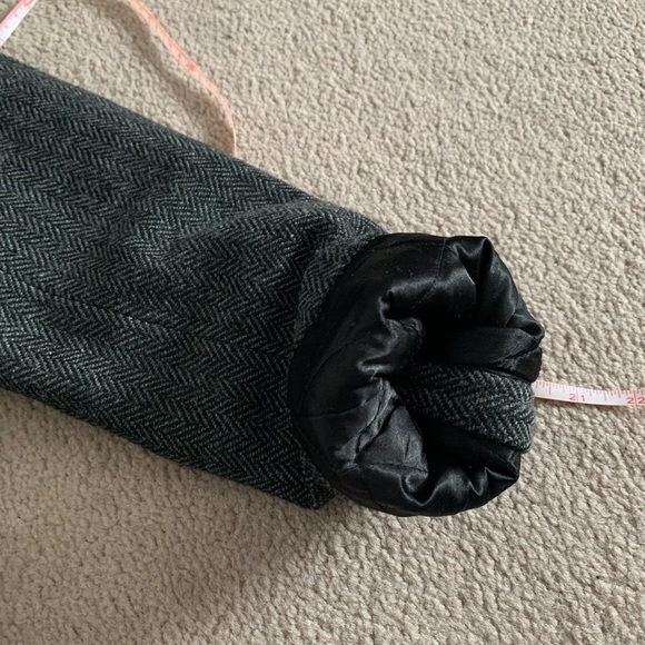 LaPense charcoal grey wool herringbone bike jacket/winter coat with fur collar - Picture 11 of 11